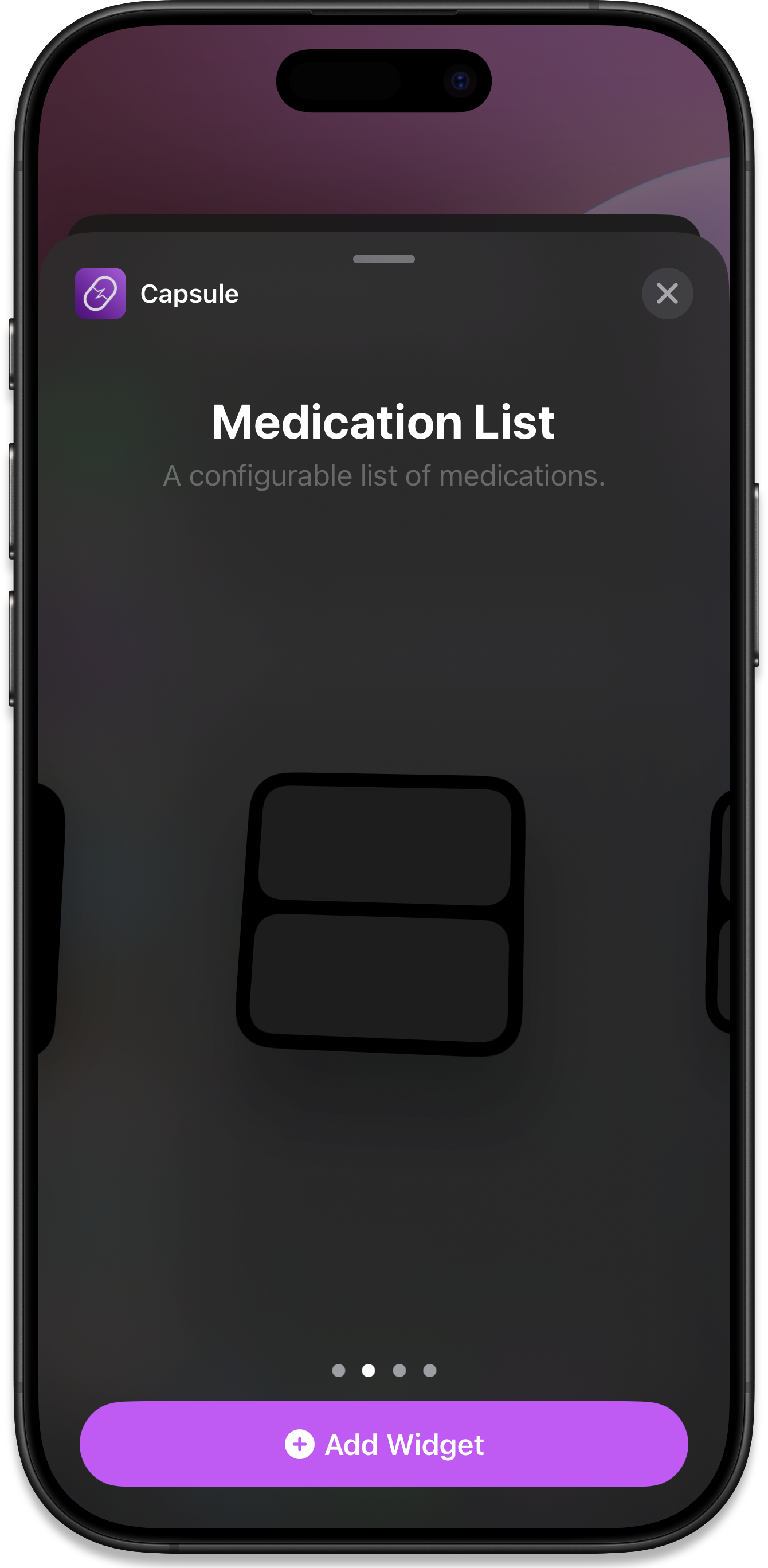 Add Widget Option List Small