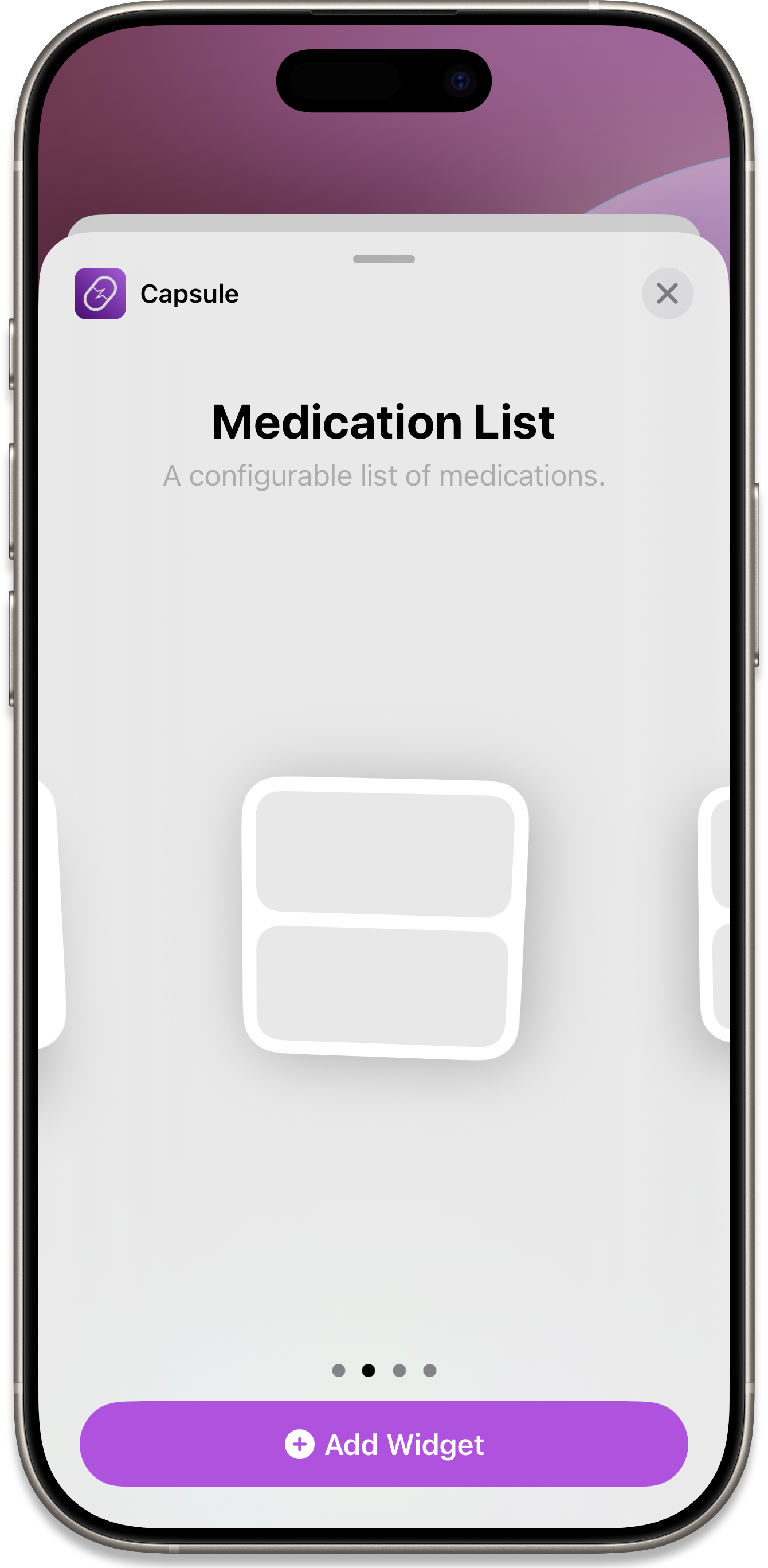 Add Widget Option List Small